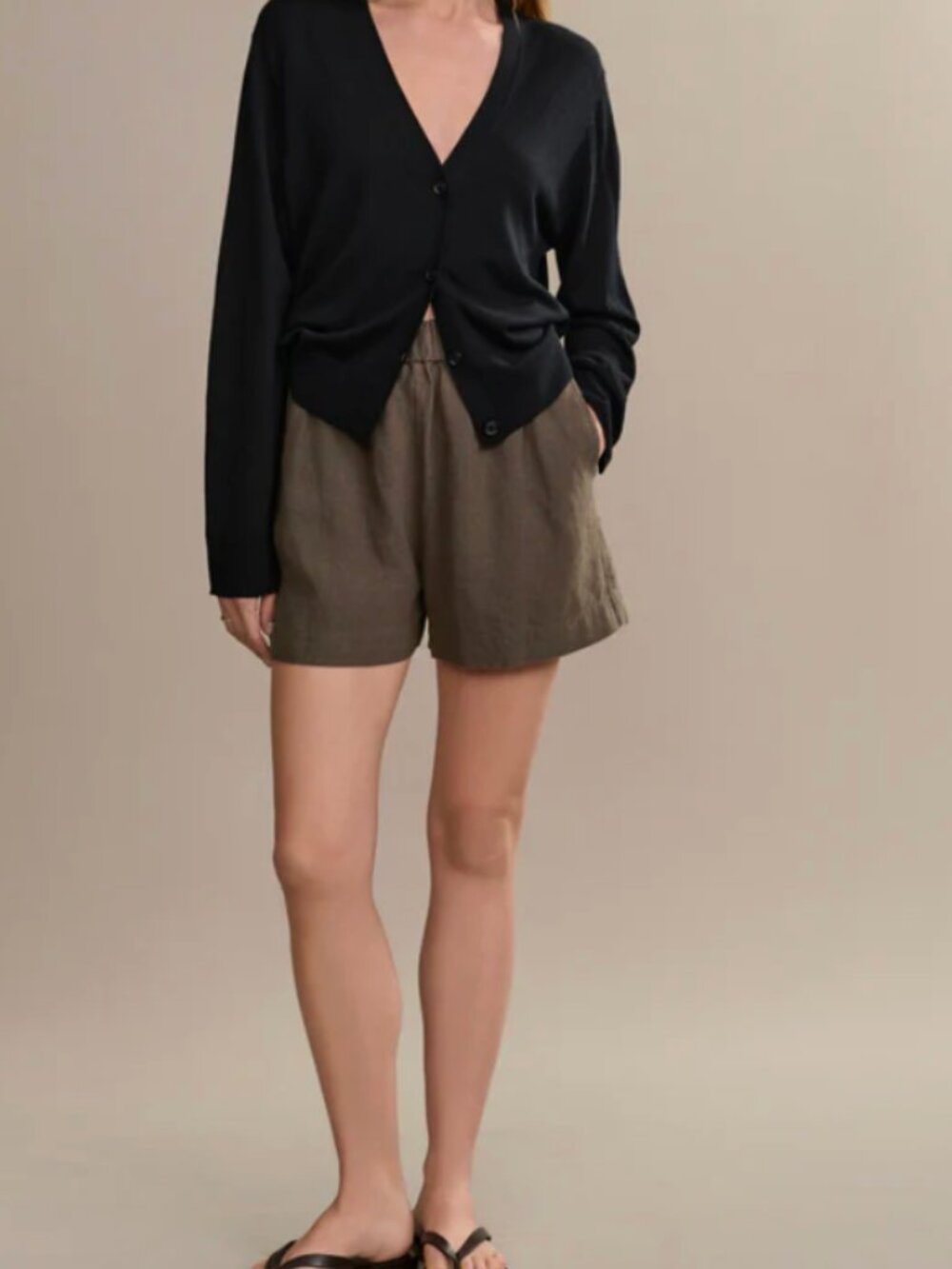 🫒 Jenni Kayne Linen Logan Short, Dark Moss, Size: M 🫒
